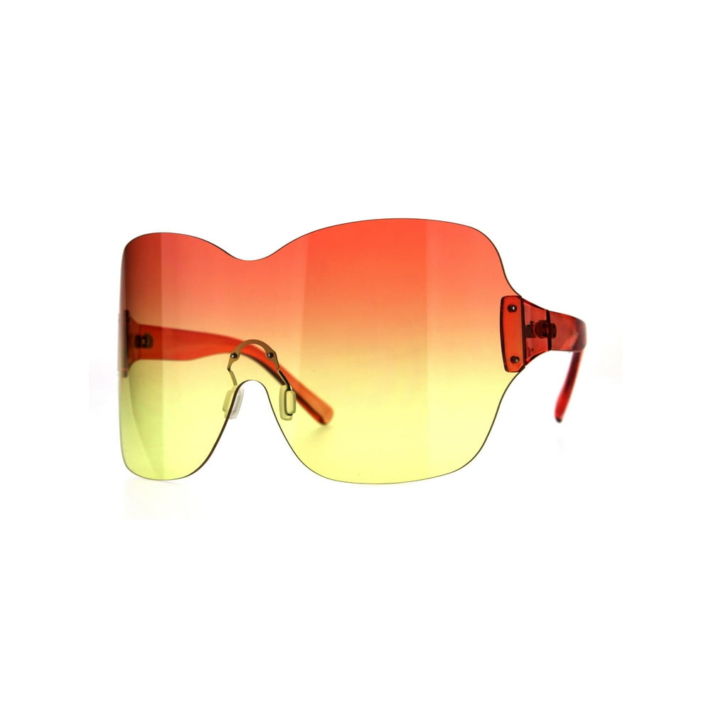 SA106 - Large Coverage Mask Style Shield Gradient Futuristic Sunglasses ...