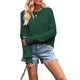thumbnail image 1 of Suéter de Mujer de Otoño, Cuello Redondo, Tipo Murciélago, Estilo Pullover Verde XL, 1 of 7