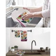 thumbnail image 5 of Spring Daisy Kitchen Dish Towels for Drying Dishes Set of 3, Pink Modern Abstract Art Dots Floral Waffle Weave Microfiber Hand Tea Bathroom Towels Quick Dry & Absorbent Towel 12x12, 5 of 7