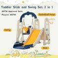 thumbnail image 3 of Historyli Go5H 3 In 1 ToddlerAnd Swing Set Freestanding ClimberPlayset With Basketball Hoop For Kids Gifts, 3 of 9