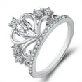 thumbnail image 4 of Zircon And Diamond Rose Gold Ring For Women Crown Setting Elegant Jewelry Timeless Sparkle For Everyday Ladies, 4 of 4