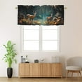thumbnail image 2 of Forest Deer Thermal Insulated Window Curtain Valance Rustic Wildlife Rainforest Flowers Woodland Window Valance for Living Room Bedroom, Kitchen Valance Rod Pocket Window Curtain 54 by 18 in, 1 Panel, 2 of 6