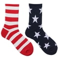 thumbnail image 3 of ktowifly Mens Crew Sock Casual Star Cute Striped Printed Soft Comfy Business Trendy Sock for Festival, 3 of 5