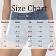 thumbnail image 3 of Women Mid Rise Jeans Shorts Frayed Raw Hem Summer Stretchy Casual Denim Shorts, 3 of 6