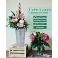 thumbnail image 4 of 12 Inch Galvanized Metal Vases with Handles - 6 Pcs Farmhouse Decorative Metal Container for Flowers, Rustic Metal Bucket Planters for Wedding Decor (Silver), 4 of 6