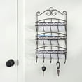 thumbnail image 3 of Home Basics Scroll Collection 3 Tier Steel Letter Rack Organizer, Bronze, 3 of 3