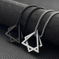 thumbnail image 2 of collar hombre cadena hombre colgante Collar de triángulo geométrico para hombre y mujer, joyería con colgante de Hip Hop para pareja, joyería con personalidad para fiesta y Aniversario, 2 of 4