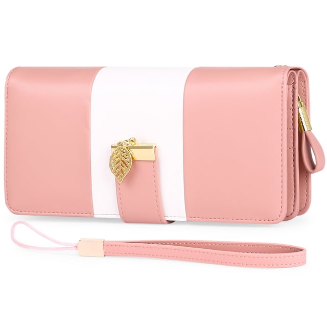 Rawiri Cartera de mujer, multicolor, cartera a rayas realizada en piel sintética, ROSA