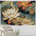 thumbnail image 5 of RKSupls Christmas Tapestry Wall Art, Lotus Flower Hanging Tapestry Decoration for Happy New Year Bedroom, Living Room, Dorm, Apartment Home Decor,80*60in, 5 of 5