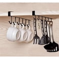 thumbnail image 1 of 2 Piezas Copas De Vino Copas Ganchos De Almacenamiento Utensilios De Cocina Corbatas Cinturones Y Bufandas Soporte para Estante Colgante Gancho Debajo Del Armario Sin Perforaciones,Negro, 1 of 5