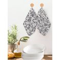 thumbnail image 2 of Spring Flowers Kitchen Dish Towels for Drying Dishes Set of 4, Farmhouse Dark Blue Pastoral Floral Leaf Waffle Weave Microfiber Hand Tea Bathroom Towels Quick Dry & Absorbent Towel 12x12, 2 of 7