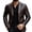 a01Coffee, variant on Mens Big and Tall (M-5XL) Faux Leather Blazer Jacket Notch Lapel Collar One Button Closure Sport Coat with Inside Pockets Dark Blue XXXXXL