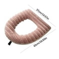 thumbnail image 2 of Soft Plush Toilet Seat Cover with Zipper Thicker Warmer Stretchable Toilet Seat Cover Pads for Bathroom Easy Cleaning and Comfort During Colder Months(Pink), 2 of 5