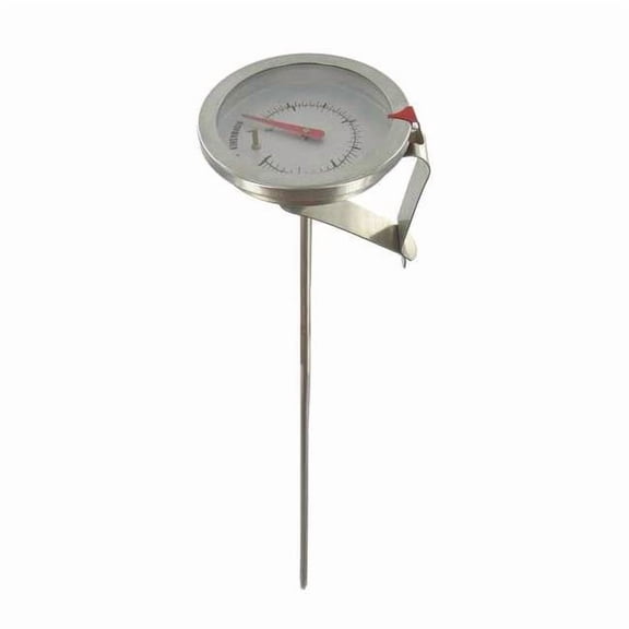 Clip-on bimetal thermometer, range 0 to 180 Degrees F, 5" stem. CBT250101