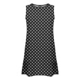 thumbnail image 6 of YueHuiYing Women's Summer Casual Fashion Free-Size Printed Dress Side-Pleated Round Neck Sleeveless Dress, 6 of 7
