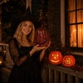 thumbnail image 6 of Halloween Light up Jack-o'-Lantern Pumpkin, Hollow Plastic Pumpkin Lantern with LED Light for Home Tabletop Yard Party Decor, 6 of 6
