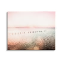 Stupell Industries Sunny Pink Ocean Posts Horizon Round Light Rays Canvas Wall Art, 20 x 16, Design by Amy Brinkman
