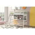 thumbnail image 2 of Twin size Loft Bed with Storage Shelves, Desk and Ladder, White, 2 of 8