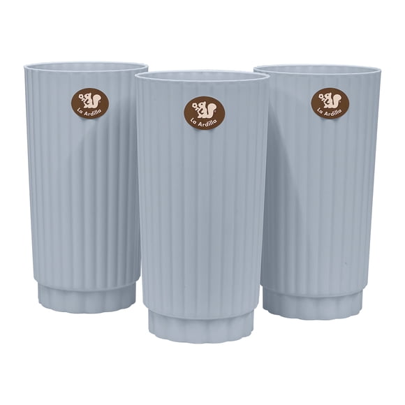 Kit de 3 Floreros Decorativos de Plástico Modelo Altomonte | Perfectos para Arreglos Florales | Ideal para Sala, Comedor y Oficina | La Ardilla (Azul Marea)- La Ardilla