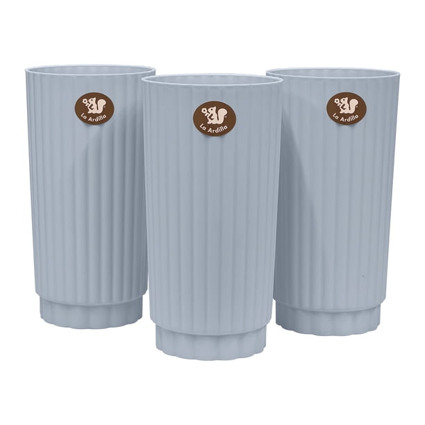 Kit de 3 Floreros Decorativos de Plástico Modelo Altomonte | Perfectos para Arreglos Florales | Ideal para Sala, Comedor y Oficina | La Ardilla (Azul Marea)- La Ardilla