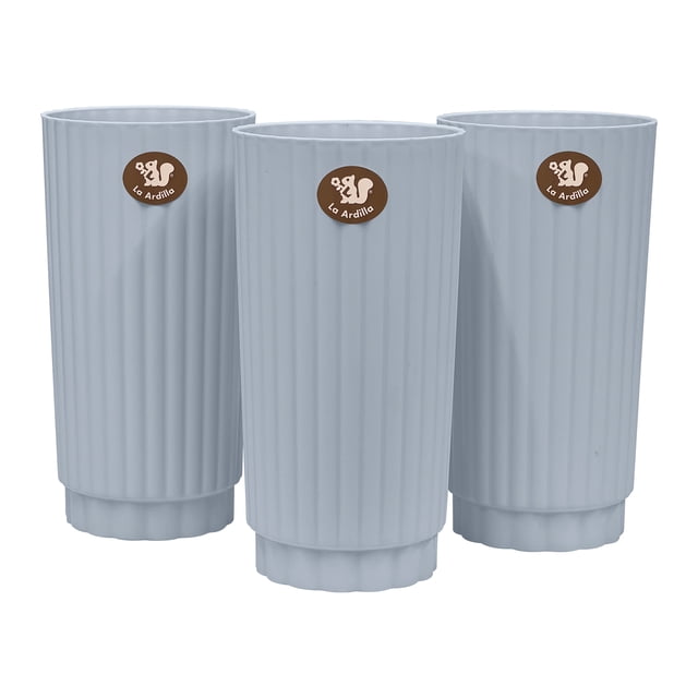 Kit de 3 Floreros Decorativos de Plástico Modelo Altomonte | Perfectos para Arreglos Florales | Ideal para Sala, Comedor y Oficina | La Ardilla (Azul Marea)- La Ardilla