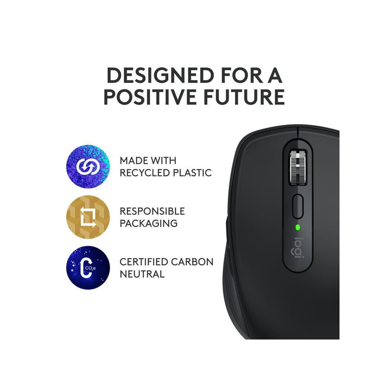 Logitech MX Anywhere 3S Compact Wireless Mouse, Fast Scrolling, 8K DPI  Any-Surface Tracking, Quiet Clicks, Programmable Buttons, USB C, Bluetooth,  Windows PC, Linux, Chrome, Mac, Black 