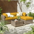 thumbnail image 6 of Kimunuk 9Pcs Outdoor Slipcovers for Cushions, Waterproof Patio Cushion Replacement Covers with Zipper for 4-Seat Patio Furniture Set, Yellow, 6 of 6
