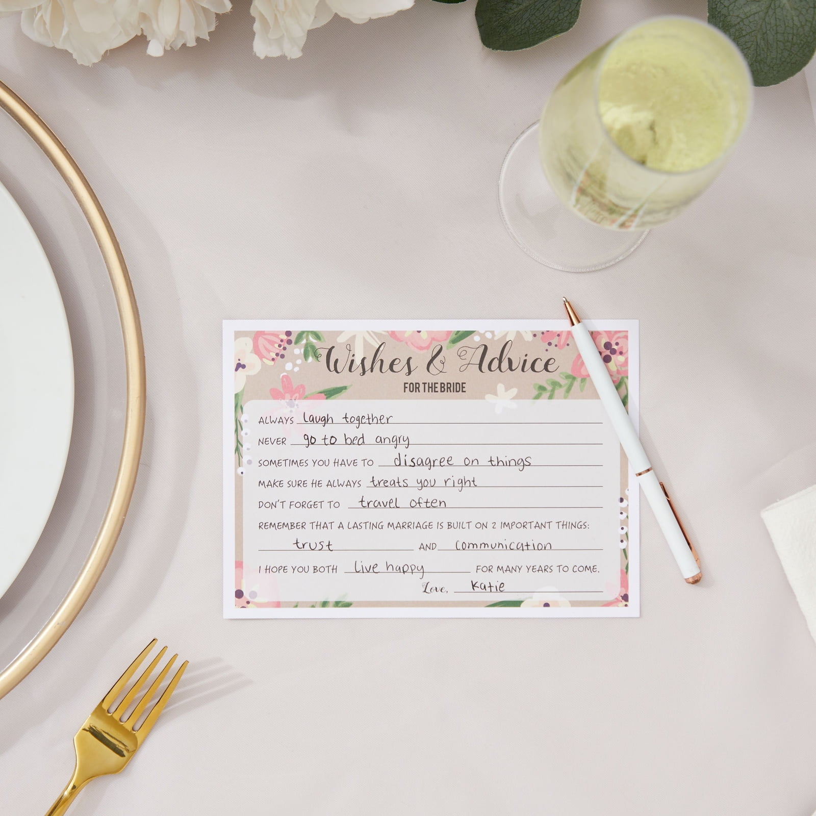 Wedding Advice And Well Wishes Cards Bachelorette Party Accessories 50 4x6  Kraft Rustic Wedding Advice \u0026 Well Wishes For The Bride And Groom Cards,  Reception Wishing Guest Book Alternative, Bridal Shower Games, image size:1600x1600