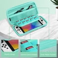 thumbnail image 6 of Fintie Carrying Case for Nintendo Switch OLED Model 2021/Switch 2017, [Shockproof] Hard Shell Protective Cover Travel Bag w/10 Game Card Slots, Emerald Marble, 6 of 8