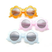 Cute Kids Toddler Baby Round Flower Sunglasses Protection Colorful