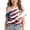 Z4-Multicolor-frostluinai summer tops, variant on Off Shoulder American Flag Tee Kids Adjustable Strap Short Sleeve Patriotic Shirt Lightweight Summer Graphic Tees