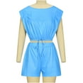 thumbnail image 5 of KIHOUT Summer Womens Shorts And Top Set,Blue Sleeveless Round Neck Top, Elastic Waist Shorts,S-2XL, 5 of 9
