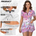 thumbnail image 5 of Psesaysky Christmas Tennis Dresses for Women Zip up Golf Skater Workout Athletic Dresses with Built in Shorts&2 Pockets Holiday Party A Line Short Sleeve Sundress,Colorful Lights, 5 of 7