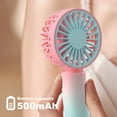 thumbnail image 3 of Mini Ventilador Portátil USB Recargable 500 MAh Ygjytge Ventilador Mano para Exteriores Ruido rosa azul, 3 of 9