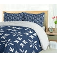 thumbnail image 5 of Ambesonne Asian Duvet Cover Sets, Modern Flower Petals Motif, 2-Queen, Dark Sky Blue and White, 5 of 7
