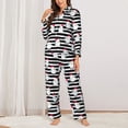 thumbnail image 2 of Lsque Cute Chicken Pattern Long Sleeve Pajama Set for Women - Soft 2-Piece Sleepwear and Loungewear Set with Pockets, Comfy Nightwear-Medium, 2 of 7