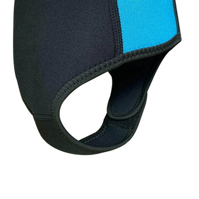 Capuchon de Plongée Chapeau de Snorkeling Protection de la Tête Protecteur d'Oreille contre l'Eau 2,5 mm Sports Noir et Bleu