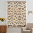 thumbnail image 3 of Vintage Butterflies Sheer Curtains 84 Inches Long, Retro Animal Biological Atlas Brown Light Filering Curtains, Breathable Simi Curtain Privacy Drapes for Living Room Bedroom Window Treatment, 3 of 9