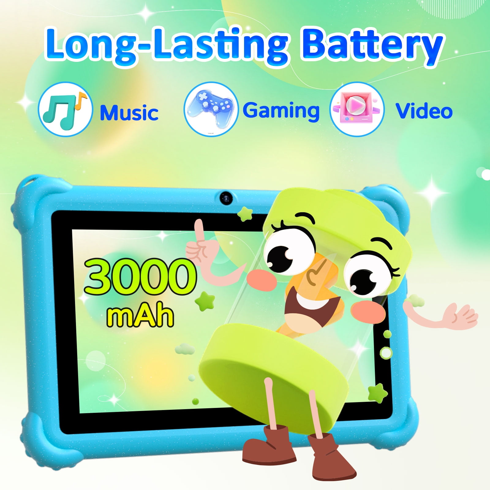 7 inch Kids Tablet for Toddlers, Android 12 Tablet with Case, 4GB RAM+32GB ROM, WiFi, Bluetooth, Safe Eye Protection IPS Screen, Parental Controls, Dual Cameras, Kids Tablet for Education & Gaming