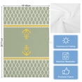 thumbnail image 5 of Sage Green Morocco Kitchen Towels Set of 4, Water Absorbent Dish Towel, Ocean Yellow Nautical Anchor Stripe Decorative Hand Towels - Quick Drying Cloth for Cooking Baking, 18x28 Inch, 5 of 8