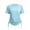 Blue, variant on Women's Rash Guard Shirts Ruched Drawstring Short Sleeve Swim Tops Lightweight UPF 50+ Surf Top Bathing Suit White S