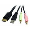 thumbnail image 3 of StarTech.com 6ft 4-in-1 USB DisplayPort�� KVM Switch Cable w/ Audio & Microphone (DP4N1USB6) - Video / USB / audio cable - USB, mini-phone stereo 3.5 mm, DisplayPort (M) to USB, mini-phone stereo 3.5 mm, DisplayPort (M) - 6 ft - molded - black - for P/N: SV231DPU, SV231DPUA, 3 of 6