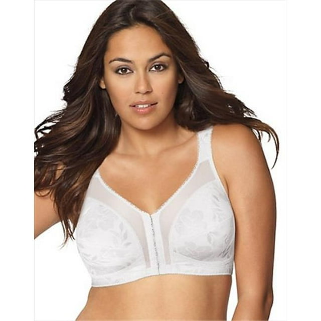 Playtex 4695 18 Hour Easier On Front-Close Wirefree Bra With Flex Back, White - Size 42DDD