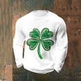 thumbnail image 1 of Ceisia Men's St. Patrick's Day Glitter Four-Leaf Clover Waffle Knit Top | Long Sleeve Crew Neck Casual Tee Gifts, 1 of 3