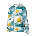 thumbnail image 2 of Kll Daisy Flowers Print Men'S Women’s Upf 50+ Sun Protection Outdoor Hoodie Jacket Long Sleeve Fishing Hiking Performance Shirt- 3x-Large, 2 of 8