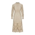 thumbnail image 1 of Birdeem Robes pour Femmes Robe d'Été en Dentelle pour Femmes à Manches Bouffantes, Taille Cintrée, Unie, Col Rond, 1 of 8