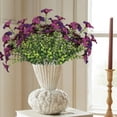 thumbnail image 5 of Cififendec Simulation Flowers Plastic Flowers Fake Silk Colorful Flower Bouquet Outdoor Autumn Decoration Realistic UV Outside Faux Plants for Garden Porch Home(Purple), 5 of 5