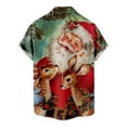 thumbnail image 5 of BLTIBY Christmas Shirt for Men Lapel Button Down Short Sleeve Hawaiian Shirts Xmas Santa Printed Casual Holiday Beach Shirts Tops Red L, 5 of 5