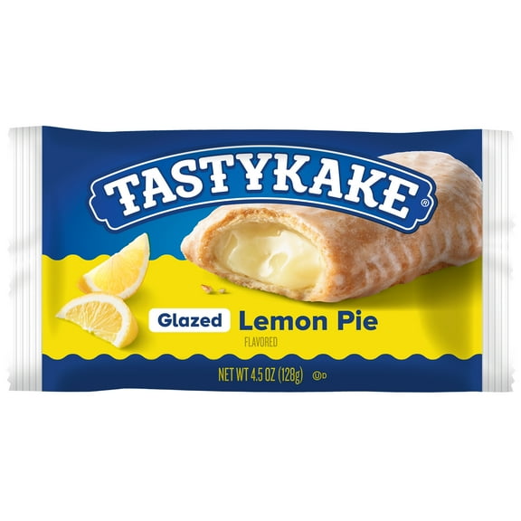 Tastykake Glazed Lemon Pie, Individually Wrapped Snack Pie, Fruit Pie, 4.5 oz