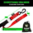 thumbnail image 4 of Rhino USA Motorcycle Tie Down Straps (2 Pack) Lab Inspected 2,200lb Break Strength, Steel Cambuckle Tiedown Set with Integrated Soft Loops, 4 of 8